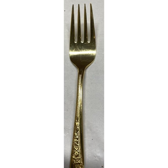 Gold Electroplate J H Carlyle Golden Bouquet 4 Piece Setting For 1 - Picture 4 of 9